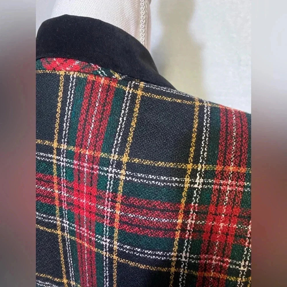 Sellecca Vintage Plaid Blazer With Velvet Collar Women’s Size 14 NWT - Picture 8 of 12